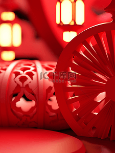 中国元素背景图片_新年背景红色喜庆背景插画