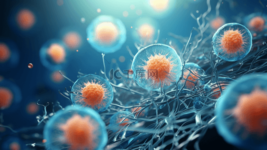 细胞分子背景图片_生物医学3d微观分子特写背景6