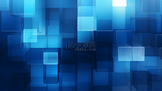 蓝色科技感方块层次装饰背景9背景素材