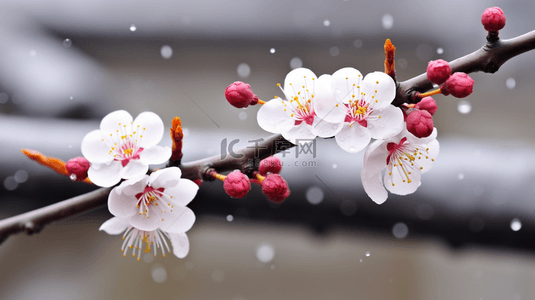盛开的梅花背景图片_故宫中盛开的一枝梅花图片11
