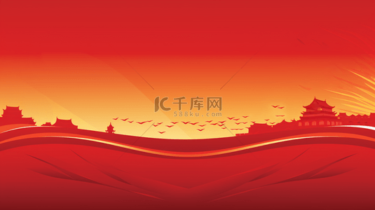 正能量背景图片_中国红正能量古典建筑背景5