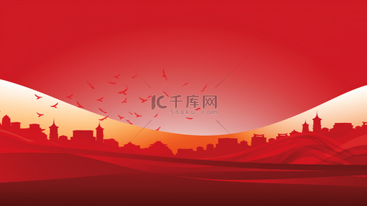 正能量背景图片_中国红正能量古典建筑背景20