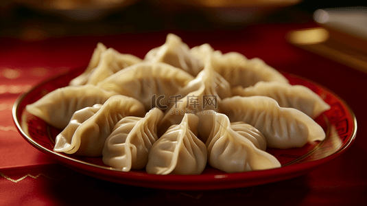 水饺简介背景图片_春节一盘水饺美食背景10