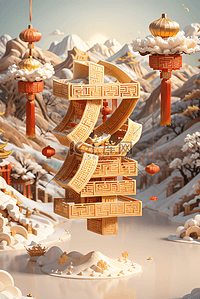 国风字背景图片_2024中国风龙年新年装饰背景7