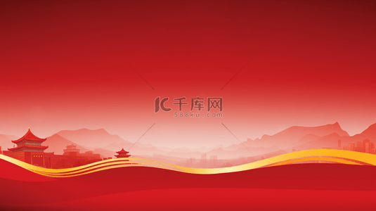正能量背景图片_中国红正能量古典建筑背景6