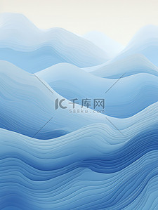 柔和的线条蓝色山景抽象6素材