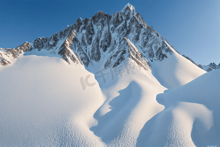 99摄影照片_寒冷冬季高山积雪风景图99