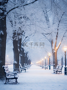 宁静的城市公园冬天雪景18设计图