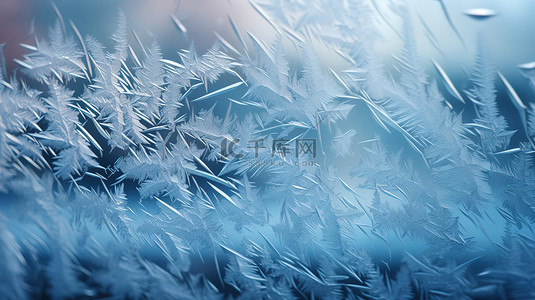 冬天背景图片_冬天窗户上的窗花冰花4素材