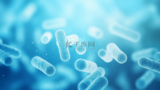 细菌蓝色背景图片_蓝色杆状病菌药物微观世界背景(11)
