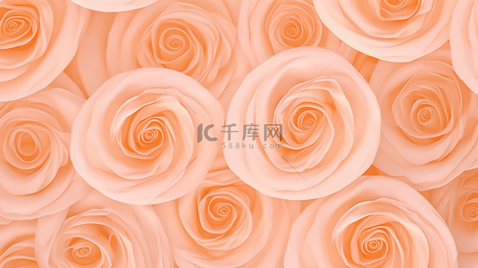 美妆背景图片_柔和桃色渐变半透明玫瑰花背景图