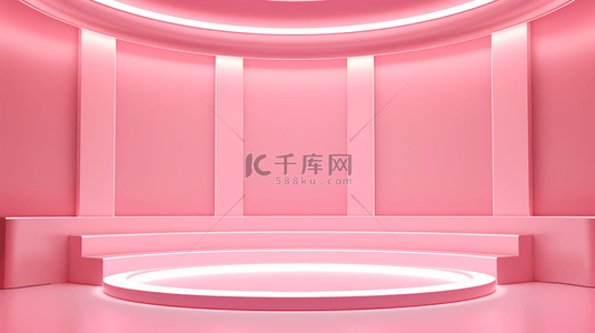 粉色电商装饰美妆展台背景4