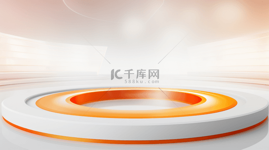 科技橙色背景图片_橙色白色科技感圆环圆盘背景(9)