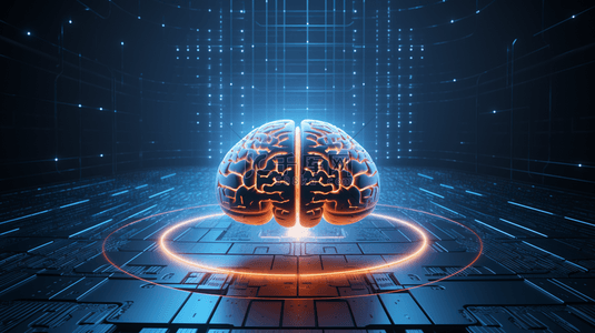 蓝色科技大脑数据信息背景(4)