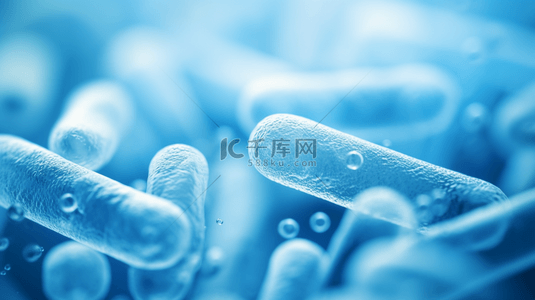 细菌蓝色背景图片_蓝色杆状病菌药物微观世界背景(7)