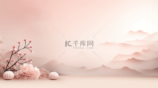粉色淡雅中国风春节装饰背景6