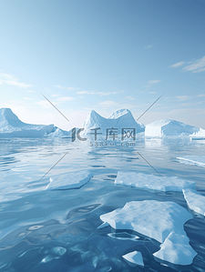 冰块蓝色背景背景图片_蓝色冬天冰山冰块水面背景(5)