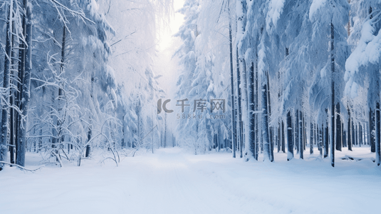 冬季雪景树林风景图片1