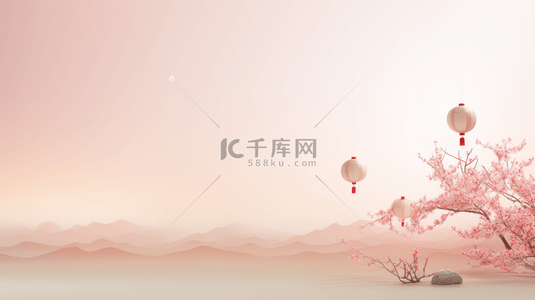 粉色淡雅中国风春节装饰背景30