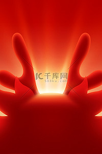 新年背景背景图片_红色光感龙年春节新年龙头背景
