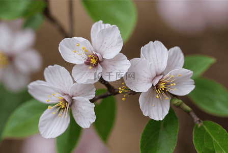 花朵春天立春粉色桃花盛开花枝3图片