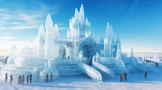 14设计背景图片_冰雕雪城冬天娱乐场14设计