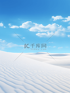 清新大气高端背景图片_蓝色白云沙漠画风简约大气背景图14
