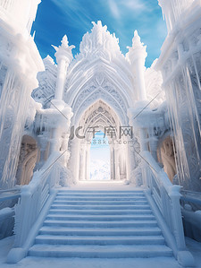 雄伟的冰雕雪城堡8背景图片