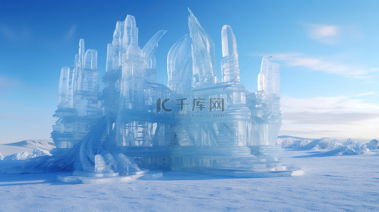 冰雕背景图片_冰雕雪城冬天娱乐场11背景图片