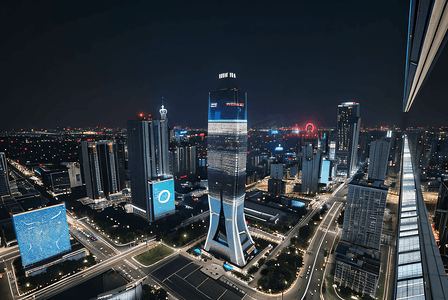 夜晚城市街道高楼风景图99高清图片