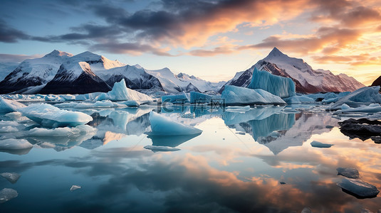 冰川冰块背景图片_冰川融化全球变暖6背景图片