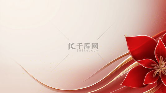 新年背景图片_中国红吉祥富贵花朵装饰背景16