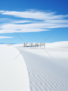蓝色白云沙漠画风简约大气背景图22