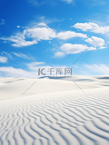 蓝色白云沙漠画风简约大气背景图8