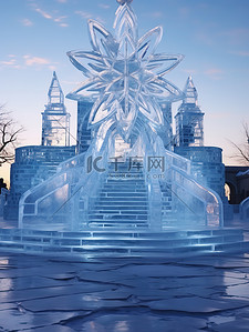 冰雕背景图片_精细艺术阶梯冰雕1背景图片