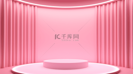 粉色时尚电商舞台装饰背景14