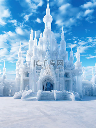 雄伟的冰雕雪城堡1背景图