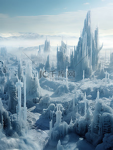 寒潮极寒冰封的城市19背景图