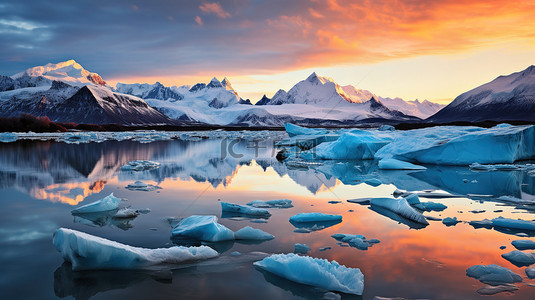 冰川冰块背景图片_冰川融化全球变暖3背景图