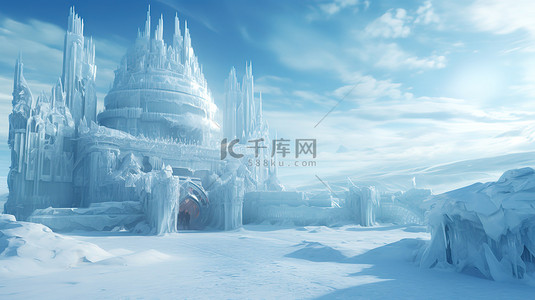 冰雕背景图片_冰雕雪城冬天娱乐场1背景