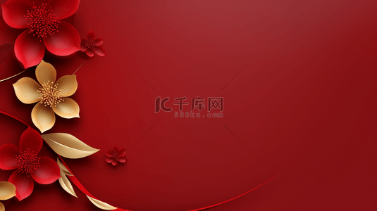新年背景图片_中国红吉祥富贵花朵装饰背景5