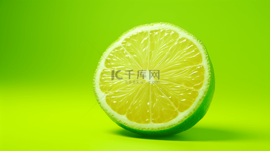 绿色柠檬片简约背景7