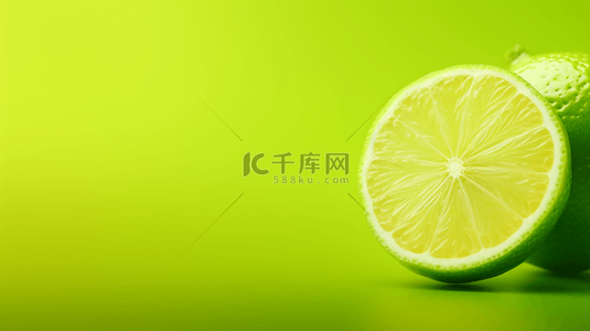 水果背景图片_绿色柠檬片简约背景24