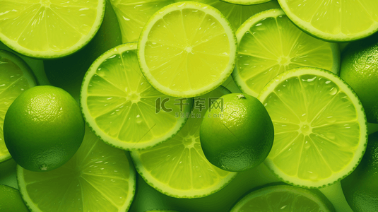 绿色柠檬片简约背景15