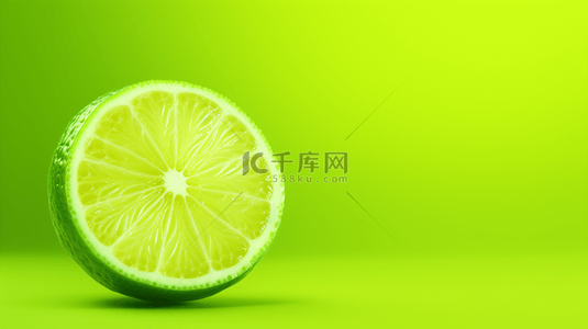 绿色柠檬片简约背景11