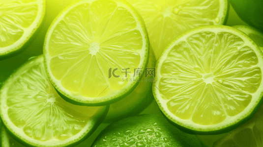 绿色柠檬片简约背景8