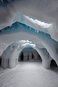 寒冷冬季结冰冰窖图片24