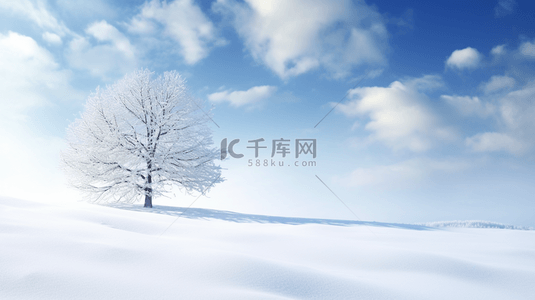 大气蓝色唯美背景图片_冬季雪景蓝色唯美简约背景图28