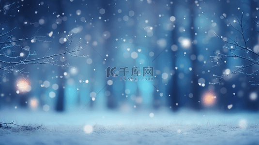 大气冬季背景图片_冬季蓝色雪景唯美背景图8