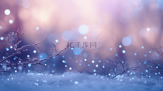 冬季蓝色雪景唯美背景图9